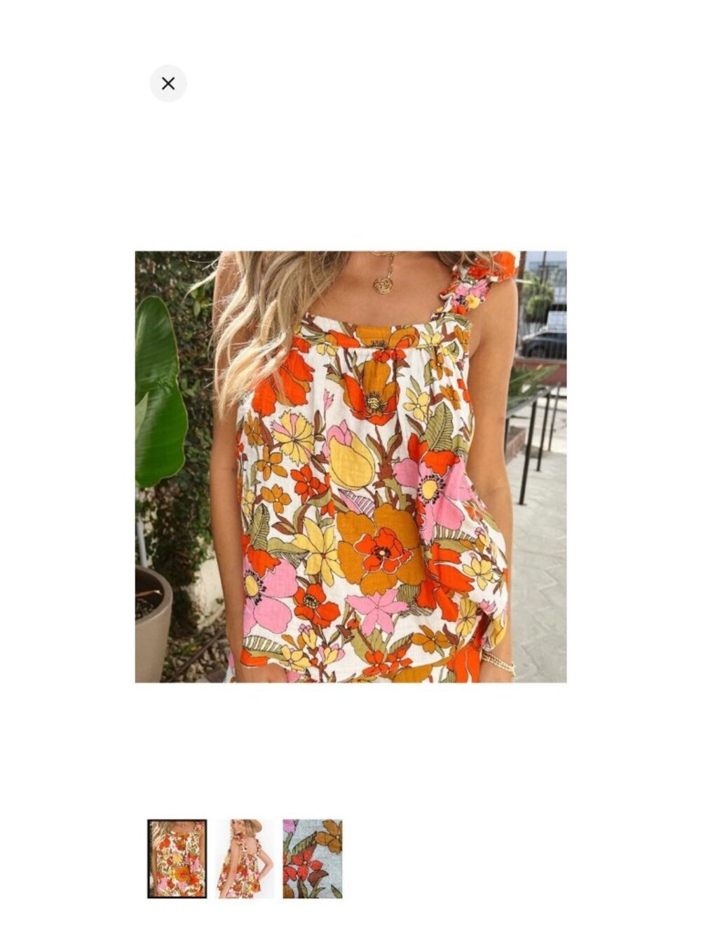 Show Me Your Mumu Floral Mazzy Ruffle Tank S 60s Festival Gauzy